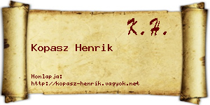 Kopasz Henrik névjegykártya